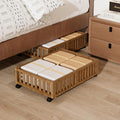 Bamboo Under Bed Storage with Wheels, Rolling Underbed Shoe Organizer Box by Bambooflow