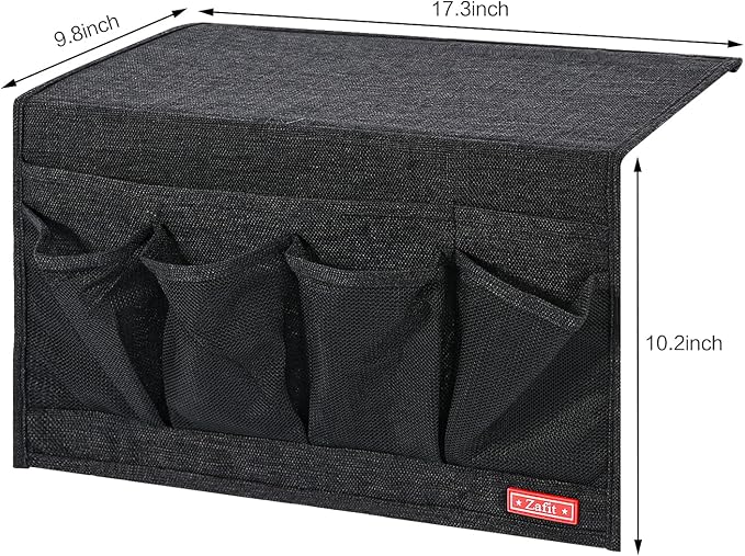 Linen 6 Pockets Bedside Caddy, Bedside Storage Organizer - Image 3