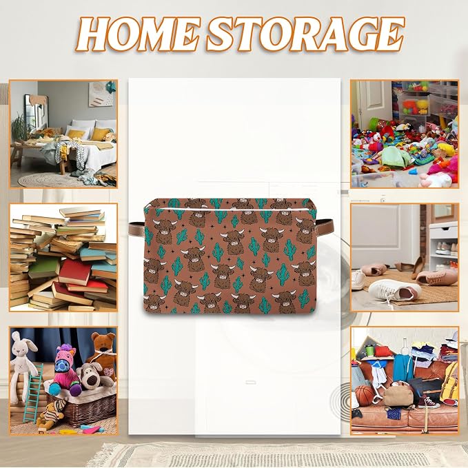 Rectangle Yak Storage Basket, Collapsible Storage Box Bin - Image 4