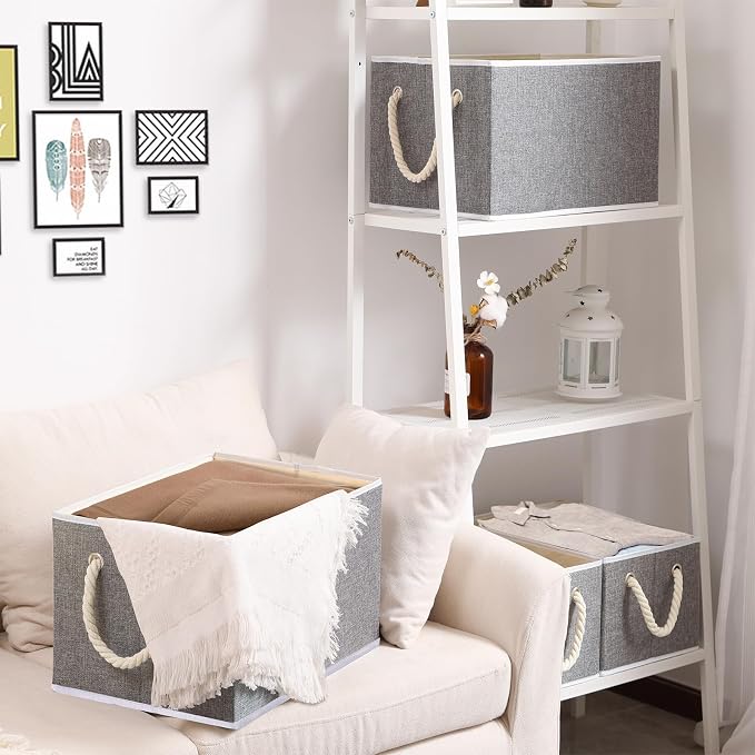 Yawinhe Foldable Fabric Storage Cubes 3-Pack, Collapsible Bins - Image 2