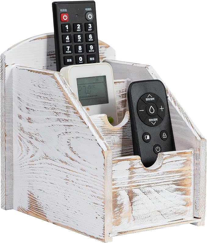 VERGOODR 3 Slot Rustic Wooden Remote Control Frame Media Organizer, Office by VERGOODR