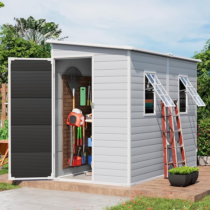 4x8 FT Plastic Storage Sheds Outdoor by RichFire