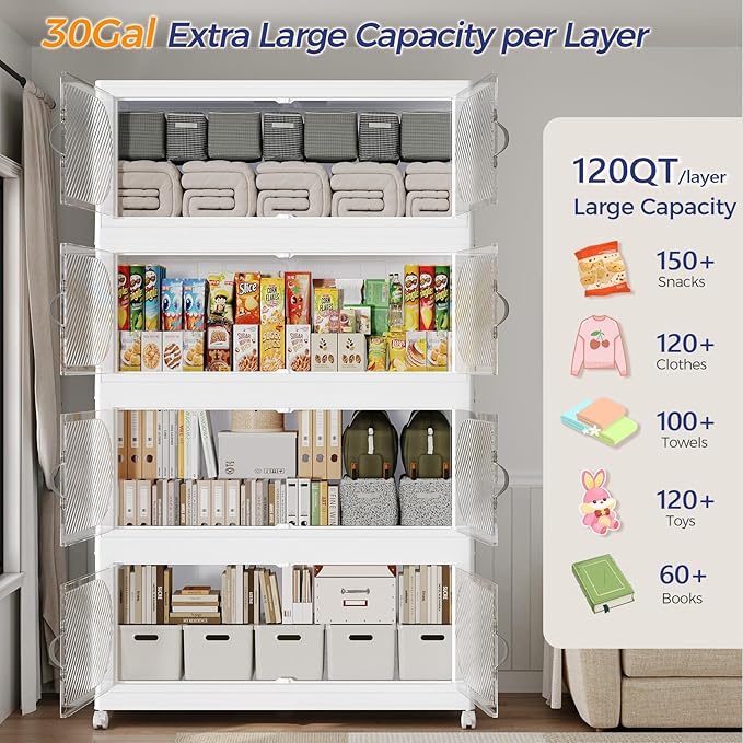 720QT Extra Large Stackable Storage Bins - Image 4