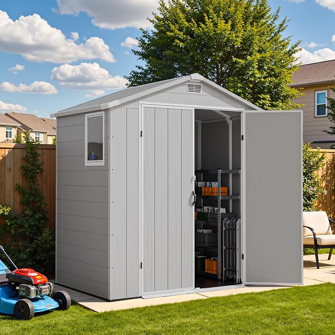 Devoko 6x4 FT Plastic Outdoor Storage Shed - Image 7