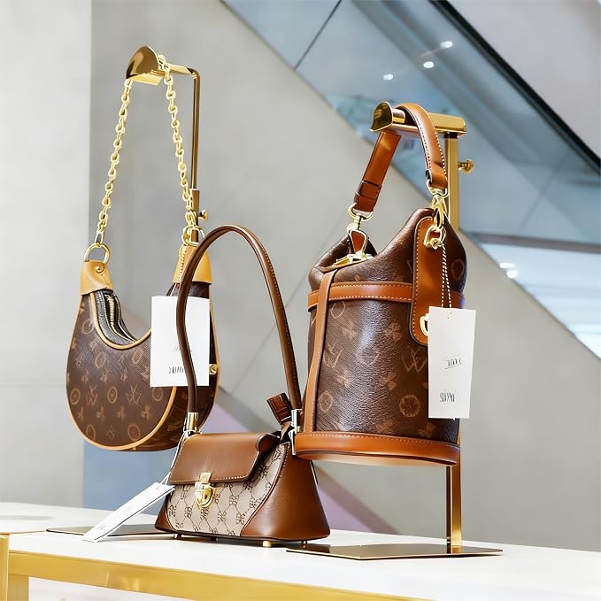 Gold Purse Display Stand, 3 Pack Heavy Duty Stainless Steel Handbag Stand - Image 4