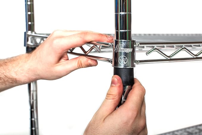 Omega 12" Deep x 36" Wide x 86" High 3 Tier Chrome Starter Shelving Unit - Image 5