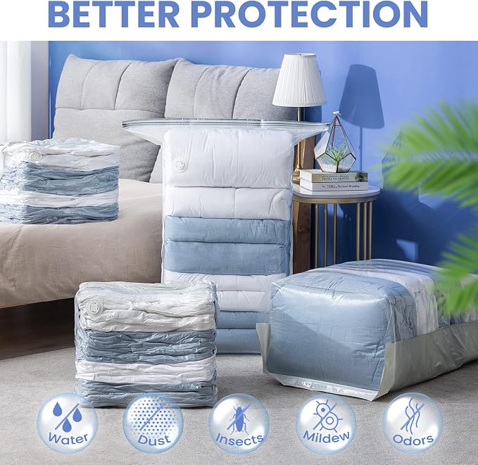 8 Pack Vacuum Storage Bags, Jumbo Cube 31x40x15 Inch, Extra Large Vacuum Seal - Image 7