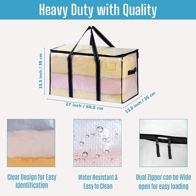 VENO 8 Pack Moving Bags & Large Christmas Storage Bins - Image 3