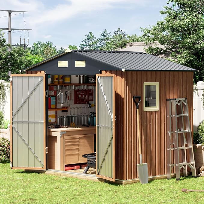 8x6 Ft Outdoor Metal Shed, Storage Garden Shed by Florise