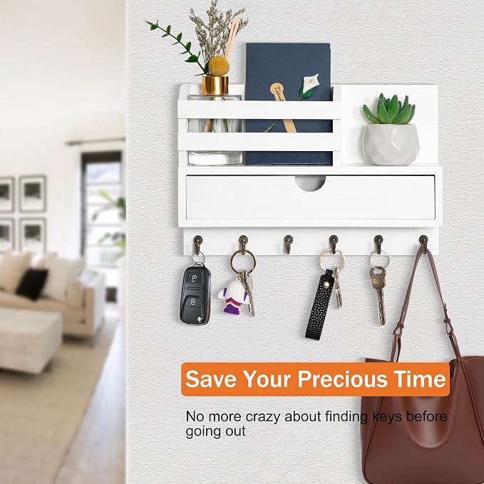 Key and Mail Holder for Wall, Mail Organizer Wall Mount - Image 7
