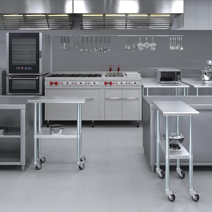 AmGood 30" x 15" Stainless Steel Work Table - Image 5