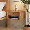 COZAYH Farmhouse Rubber Wood Floating Nightstand by COZAYH