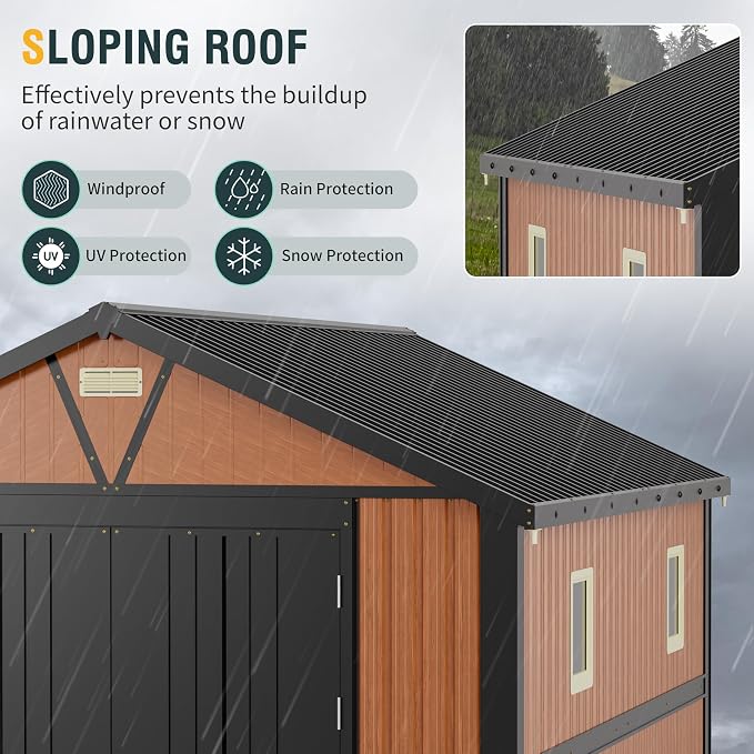 10x12 Ft Outdoor Metal Shed, Storage Garden Shed - Image 6
