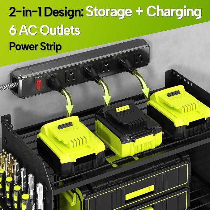 4 Layer Heavy Duty Power Tool Organizer Wall Mount - Image 2