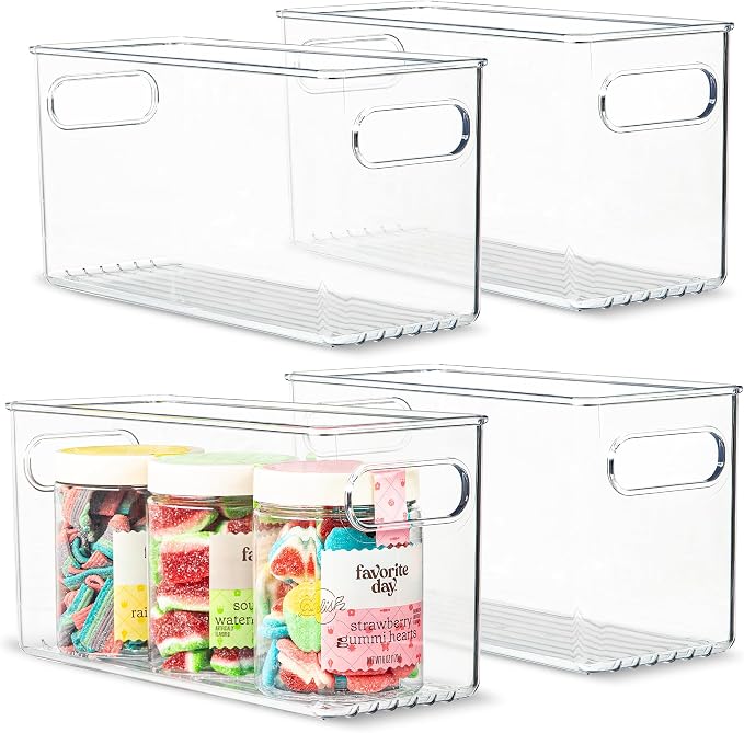 primebox Plastic Food Storage 4 Pack Clear Container Bin by primebox