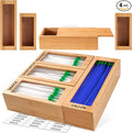 Storage Bag Organizer, Bamboo Baggie Organizer by Woodenhouse