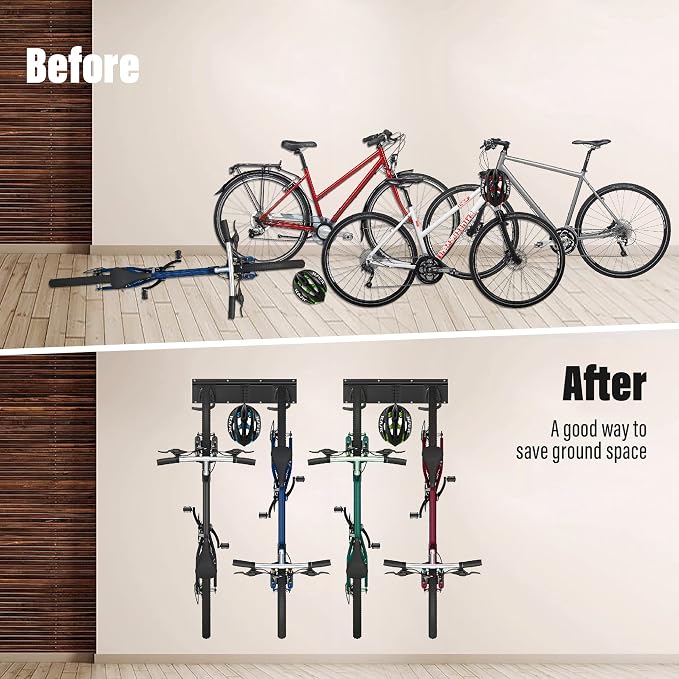 Sinoer 6-Bike & 6-Helmet Wall Mount Rack - Image 4
