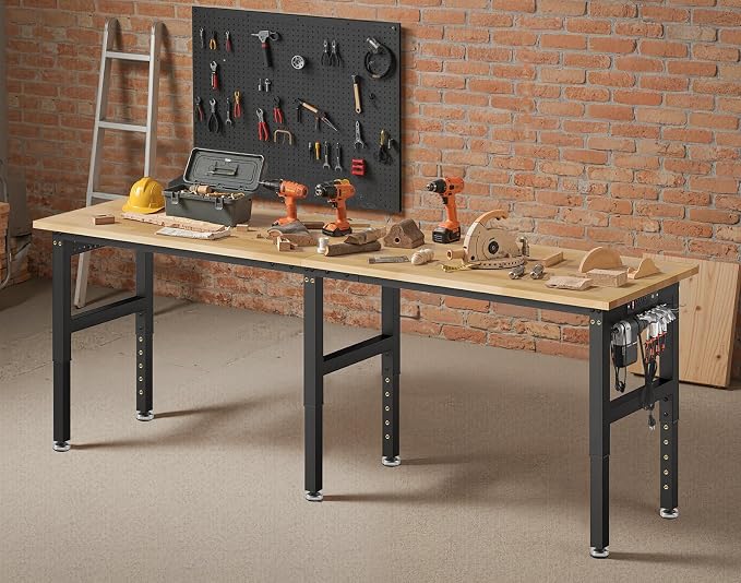 84” Heavy Duty Workbench, 5000 LBS Capacity Adjustable Work Bench - Image 9