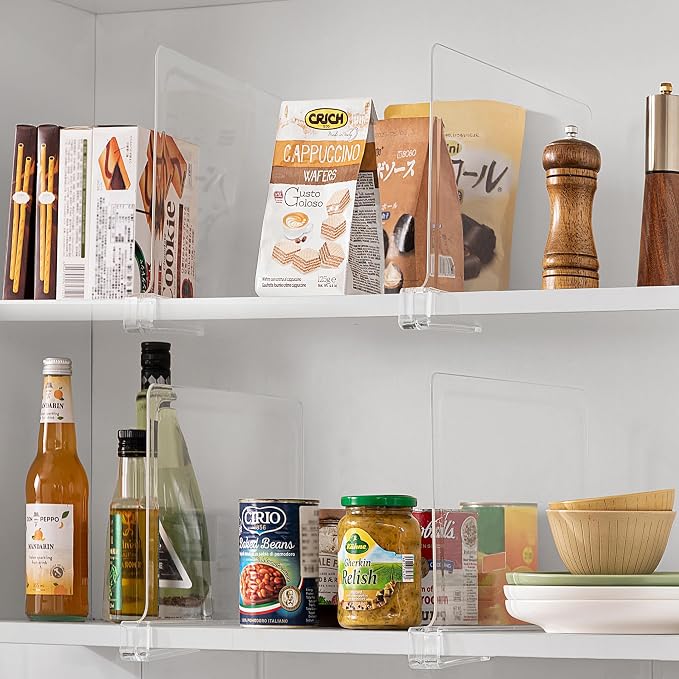 HBlife 12 Inches Tall Clear Shelf Dividers, 4 Pack Purse Organizer - Image 7