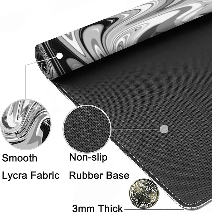Desk Mat, Fluid Pattern Extended Gaming Mouse Pad, Large Non-Slip Rubber Base - Image 5