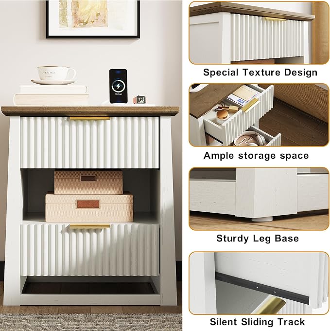 HIFYOBRO Fluted Nightstands - Image 3