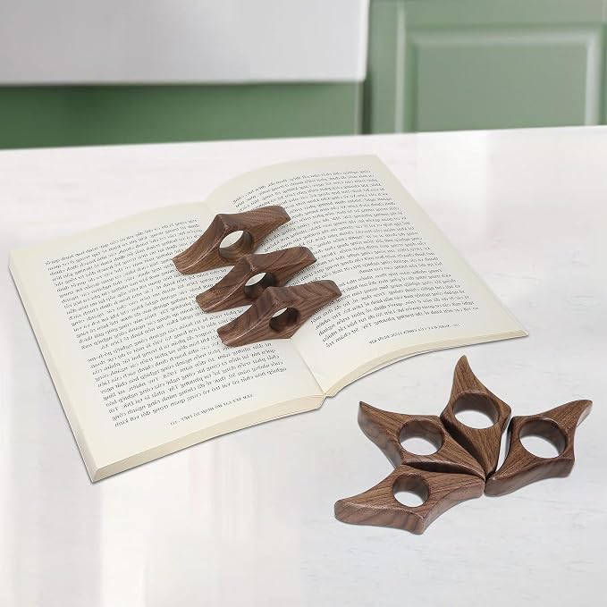 Walnut Book Page Holder, Smooth Finish Wood Book Holder - Image 5