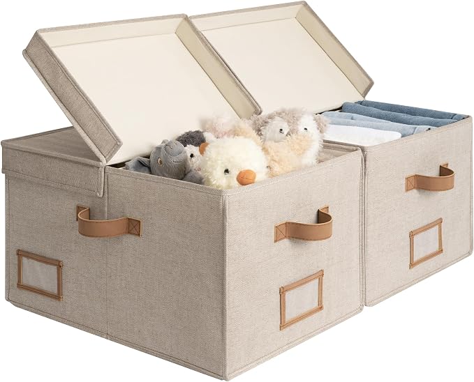 StorageWorks Large Clothes Storage Bins, Fabric Boxes by StorageWorks
