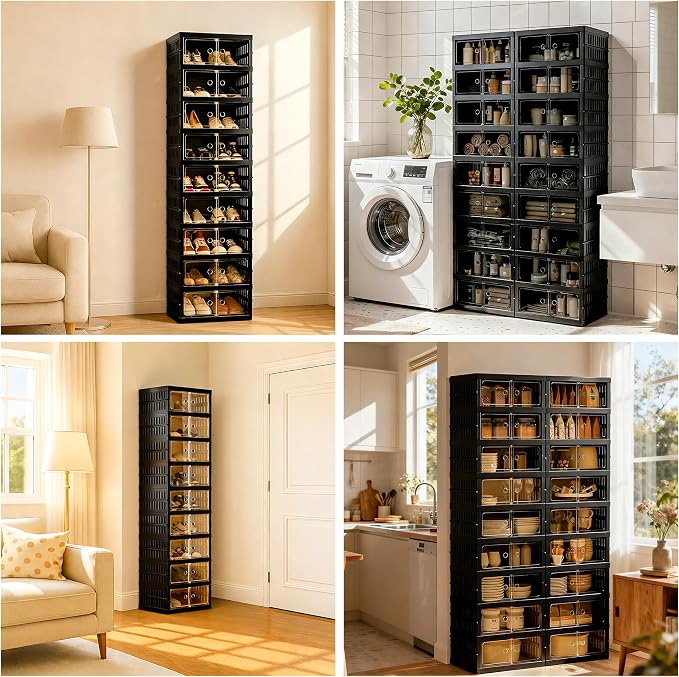Foldable Shoe Organizer Storage Box, Portable Extra Large Folding Shoe Rack - Image 7