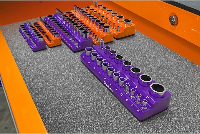Olsa Tools Magnetic Socket Organizer | 3/8-inch drive | SAE Orange | Holds 26 - Image 5