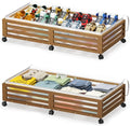 Under Bed Storage with Wheels-Large Bamboo Underbed storage Containers with by Xadgve