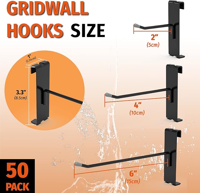 HUHOLE Gridwall Hooks 6 Inch, Hook - Image 2