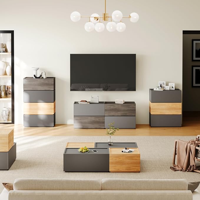 Modern Nightstand Stackable Storage Drawers, Modular Bedroom Furniture Set - Image 6