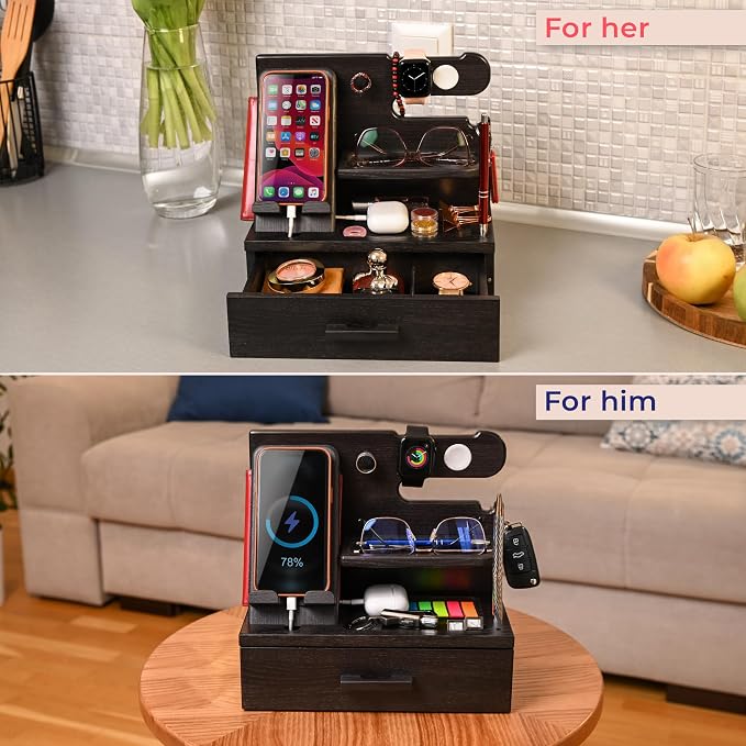 TESLYAR Wood Phone Docking Station - Image 4