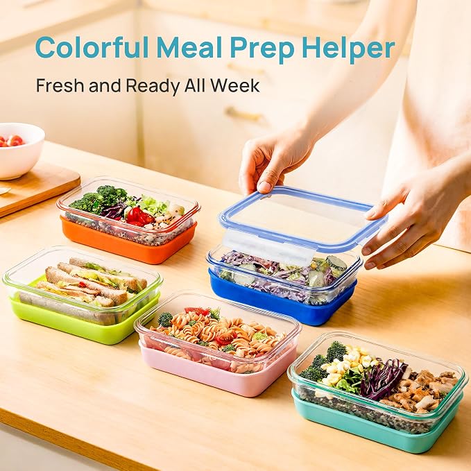 Vtopmart 5 Pack 28oz Glass Food Storage Containers Set - Image 4