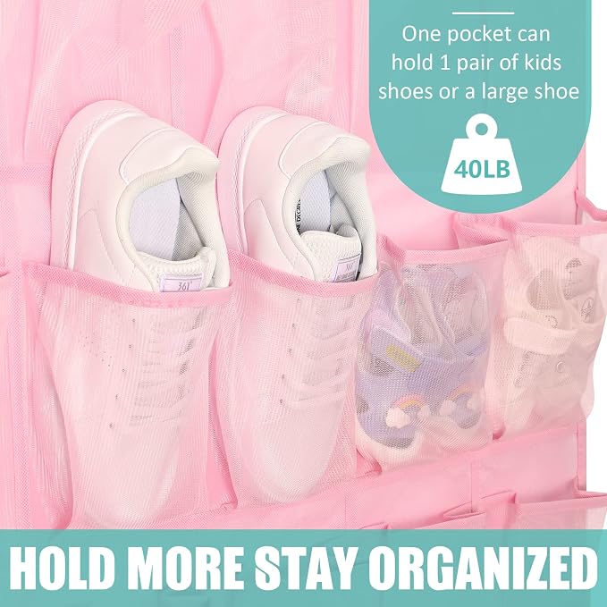 Tiblue Over The Door Shoe Organizers Pink - Image 3