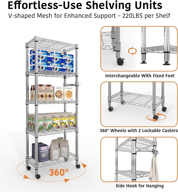 5-Tier Metal Storage Shelving Unit - Image 6