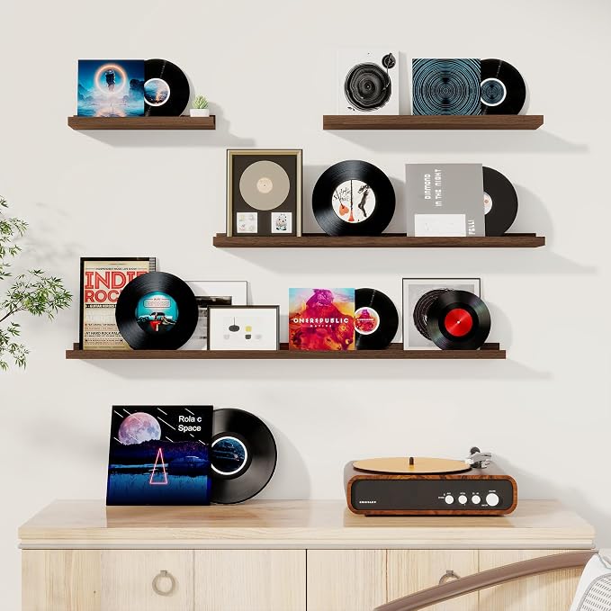 Fun Memories Picture Ledge Shelf, 48 Inch Long Floating Shelves Set of 6 - Image 2