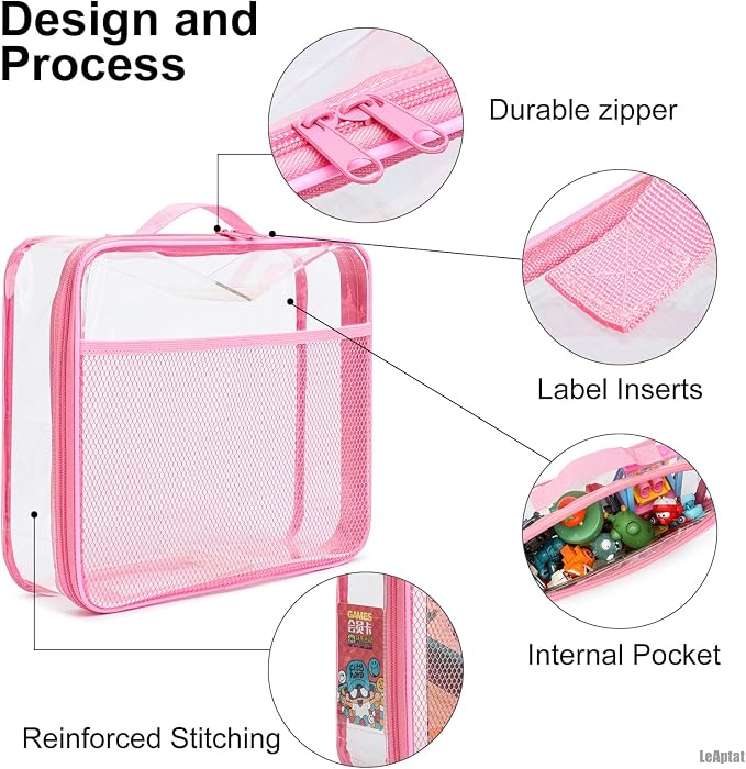 4 Pack Clear PVC Waterproof Toy Storage Bags - Image 4