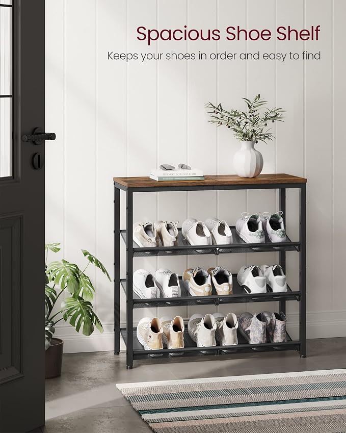 VASAGLE Shoe Rack for Entryway, 4-Tier Shoe Rack Organizer - Image 4
