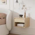 Mid Century Modern Floating Nightstand, Wall Mounted End Table by MoomJiee