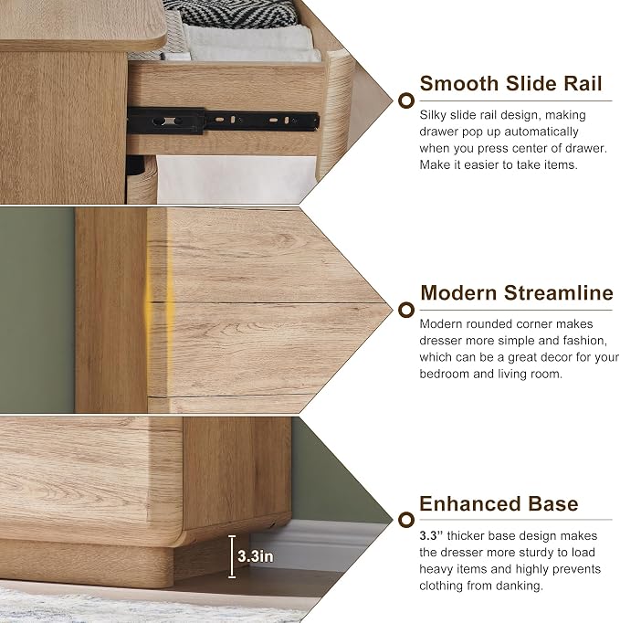 ACCOHOHO Modern 5 Drawer Dresser - Image 5