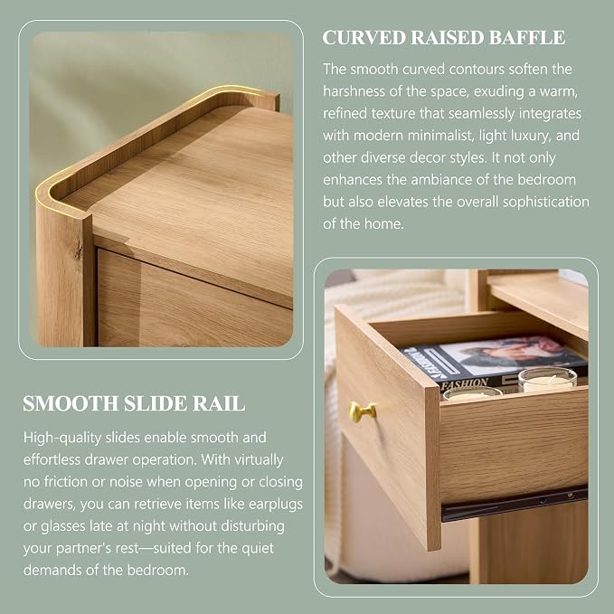 23.6" Tall Modern Nightstand - Image 4