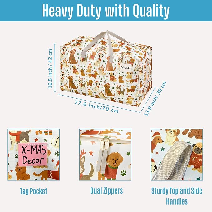 VENO 6 Pack Moving Bags and Large Christmas Decoration Storage Bins - Image 3