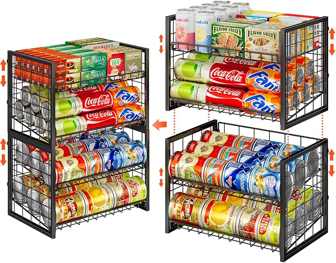 X-cosrack 2 Packs Stackable Can Rack Organizer by X-cosrack