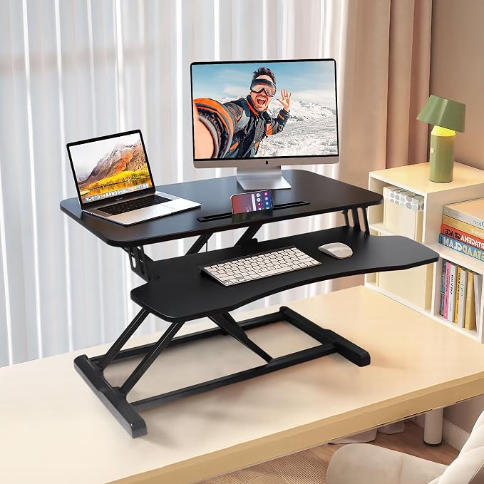 32 inch Standing Desk Converter, Height Adjustable Sit Stand Riser - Image 7