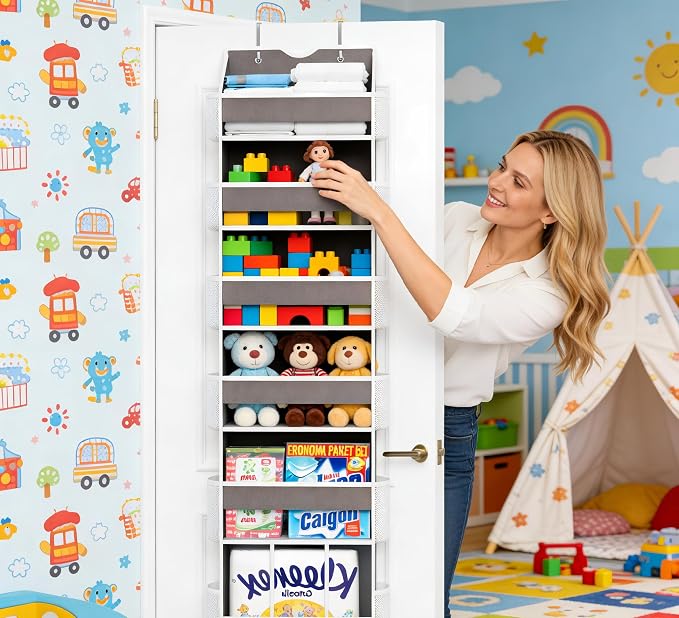 2-Pack Over The Door Organizer Hanging 6-Shelf Storage Organizer - Image 6