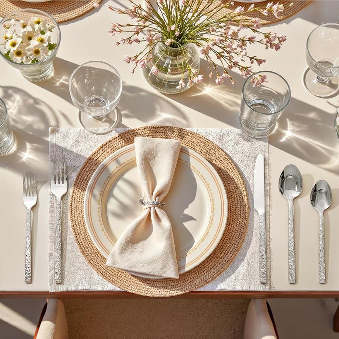 KINGSTONE 20 Pcs Hammered Silverware Set - Image 7