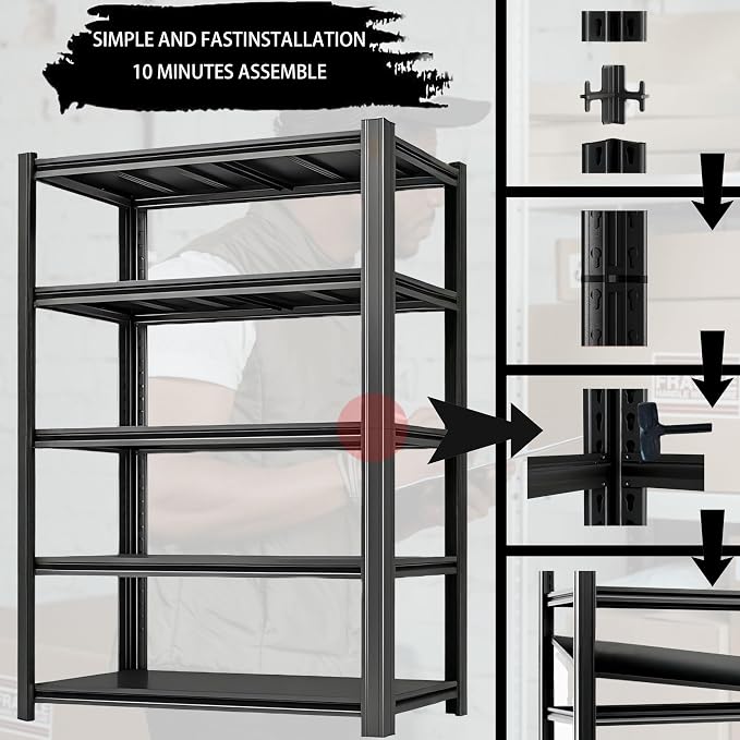 Storage Shelving Unit Adjustable Heavy Duty Garage Shelves Metal Organizer - Image 4