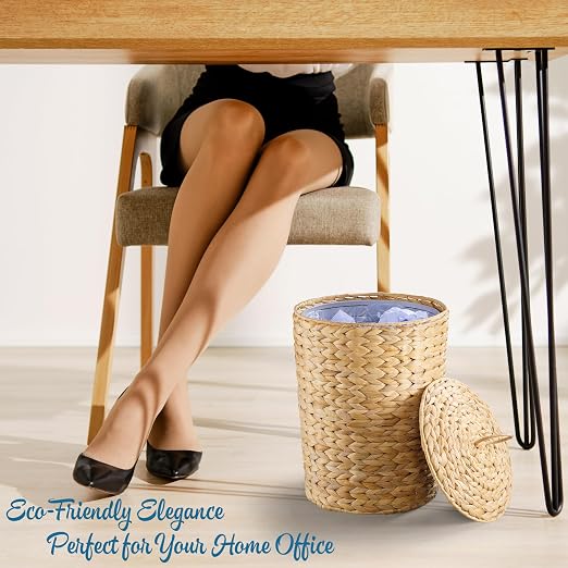 BLUEWEST 4.5 Gallons Wicker Trash Can - Image 7