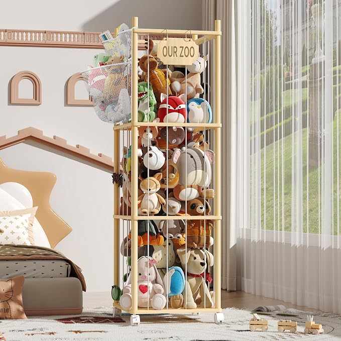 Stuffed Animal Storage, Wood Stuffed Animal Zoo by UAMFURIDirect